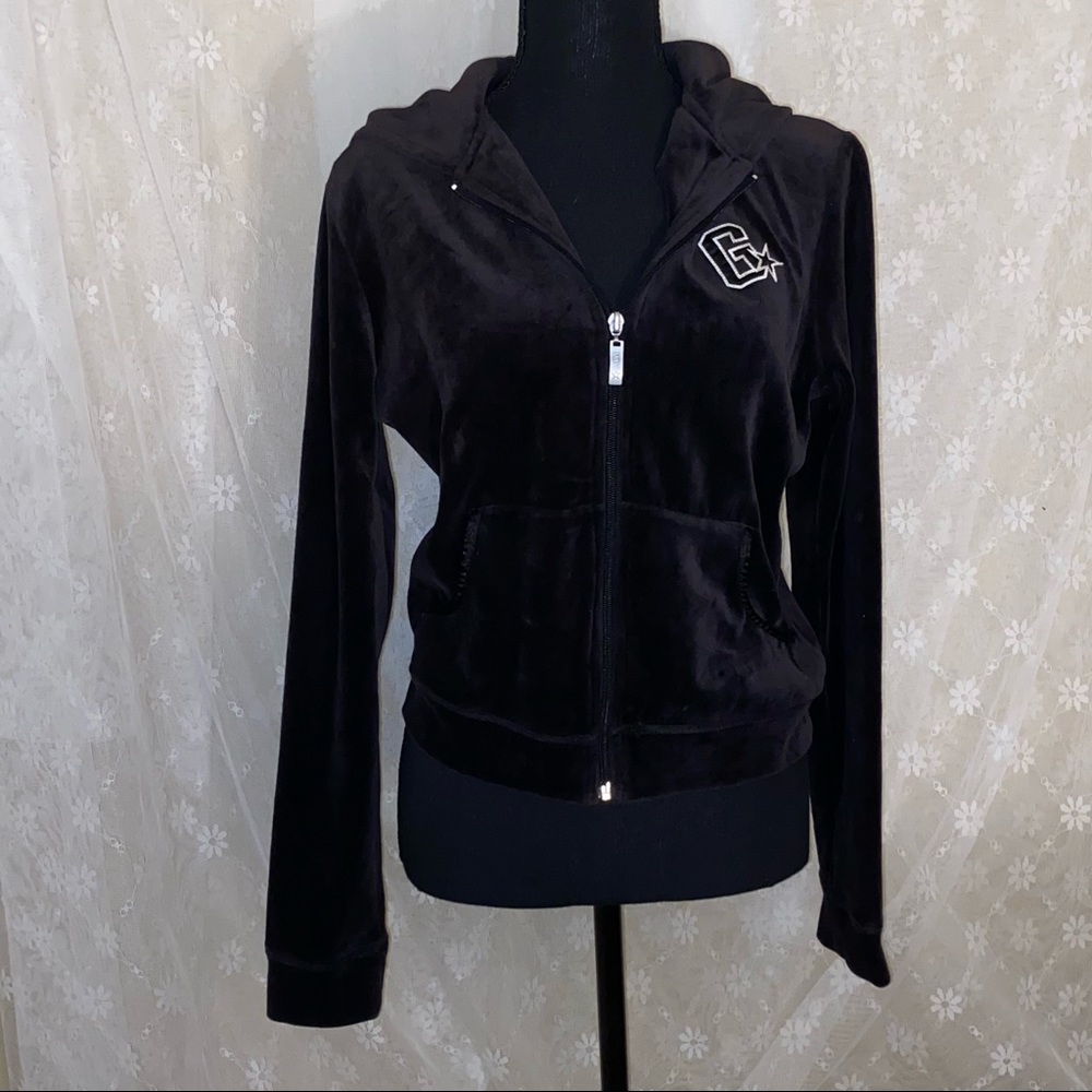 velvet Guess Jeans zip up hoodie.
